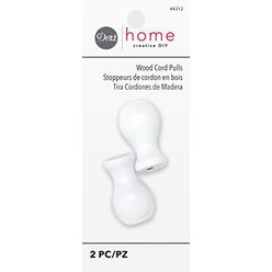 Dritz Home 44312 Wood Cord Pulls, White (2-Piece)