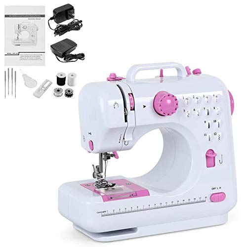 Liheya L3J8Y5R Electric Sewing Machine Portable Mini Sewing Machine Small  Household Sewing Handheld Tool with 12 Built-in Stitches 2 Speeds