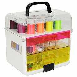 Singer Sew-It-Goes, 255 Piece - Sewing Kit & Craft Organizer - Sewing Case Storage with Machine Sewing Thread, Neon