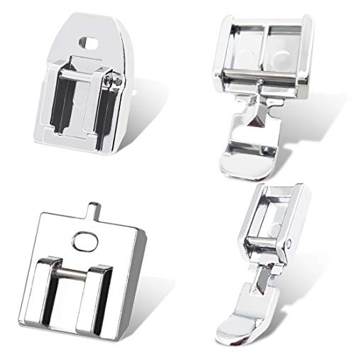Kalevel 4pcs Zipper Foot Sewing Machine Presser Foot Set Invisible Snap on Narrow Zipper Foot Fits for Singer, Brother,