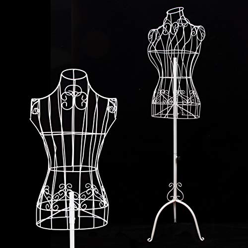 BHD Beauty Female White Metal Steel Wire Mannequin Dress Form for Sewing Display