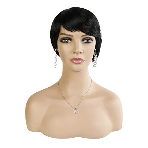 Studio Limited STUDIO LIMITED 17 Realistic Mannequin Head with Shoulders  Upper Body Female Manikin Head Bust Makeup&eyelashes Display for
