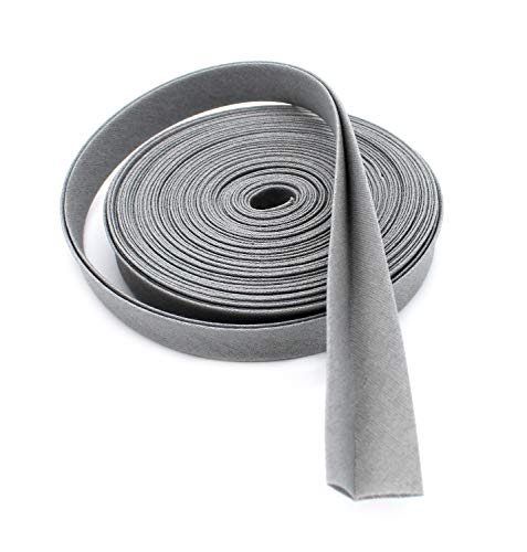 ZIPPERSTOP Double-fold Bias Tape 1/2" Wide ~ Poly Cotton (5 Yards, Grey)