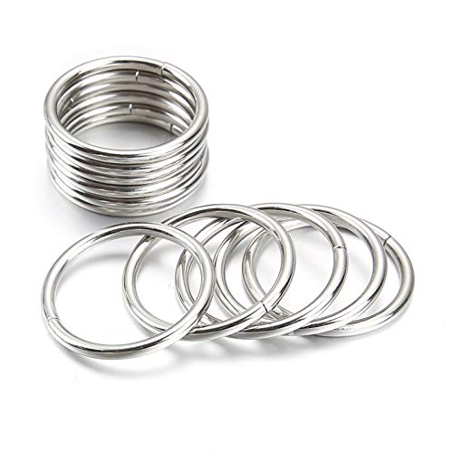 Honkoolly 12 Pcs Silver Multi-Purpose Metal O Ring Non-Welded O