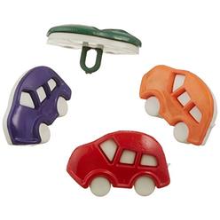 Blumenthal Lansing Buttons, Car Shaped, Includes Planes, Trains and Cars, Perfect Sewing, Craft Projects -Red, Yellow, Blue,