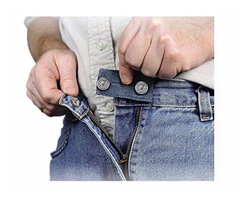 Beck's Closet 3 Jeans Waist Extenders with Silver Colored Metal Button