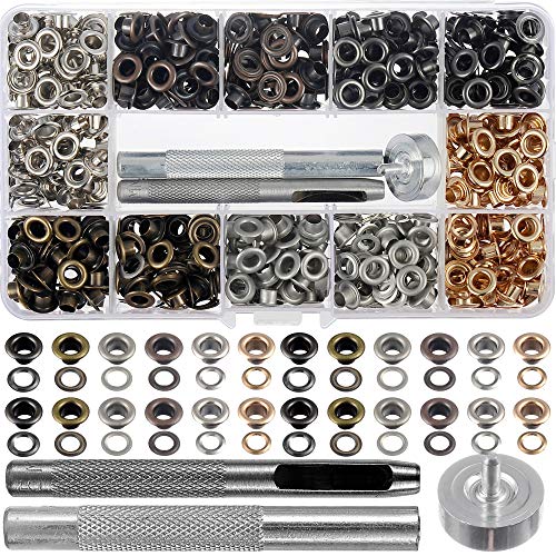 YORANYO 480 Sets Grommet Kit for Fabric Mixed Color Eyelets Set for Leather  with Install Tool Storage Box for Scrapbooking Card