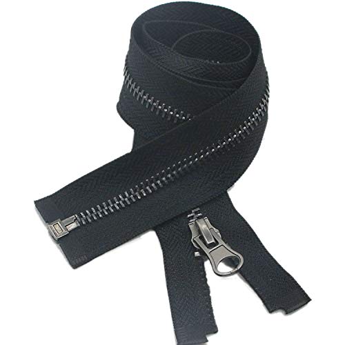 Leekayer 2pcs #5 30 Inch Separating Jacket Zipper Black Nickel 76.2cm Metal  Zipper Heavy Duty Metal Zippers for Jackets