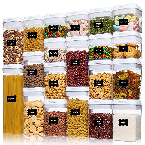 Vtopmart Airtight Food Storage Containers, Vtopmart 20 Pieces BPA Free Plastic Cereal Containers with Easy Lock Lids,for Kitchen