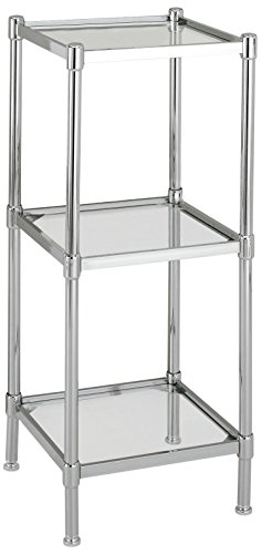 Organize It All 3 Tier Tempered Glass Freestanding Bathroom Storage Tower