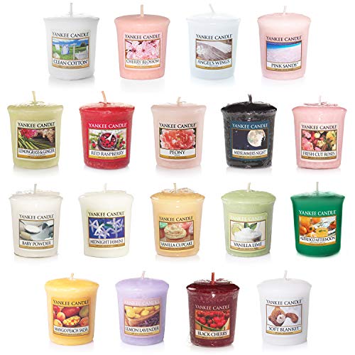 Yankee Candle Value Bundle with 18 Votive Scented Candles, Set of 18, Mixed Popular Fragrances