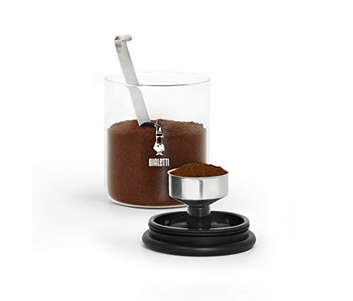 Bialetti Moka Coffee Jar 250 g (with Cap), Glass, Small, DCDESIGN07