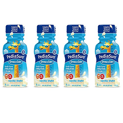 PediaSure Grow & Gain Nutrition Shake For Kids, Vanilla, 8 fl oz (Pack of 4)