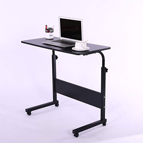 Fancasa Laptop Cart 31.5" Mobile Table Fancasa Movable Portable Adjustable Notebook Computer Stand with Wheels (Black)