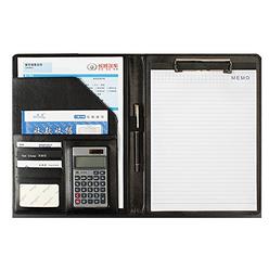 VANTIYAUS ring binder portfolio with calculator ,conference folder , file folder , a4 conference folder business pu leather document ca