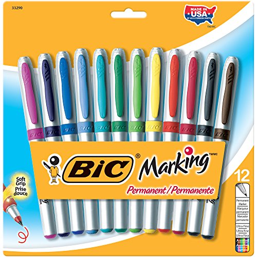BIC Mark-It Ultra Fine "Color Collection" Permanent Marker, Ultra Fine Point, Assorted, 72 Markers
