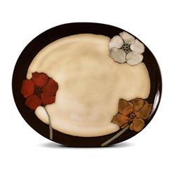 Pfaltzgraff Painted Poppies Oval Serving Platter, 14-Inch