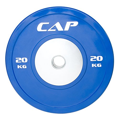 CAP Barbell Olympic Rubber Bumper Plate with Steel Hub 2" (Single), Blue, 20 kg