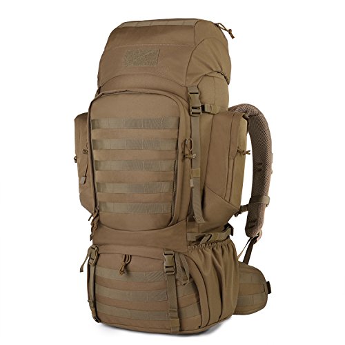 Mardingtop 60L Internal Frame Backpack Tactical Military Molle Rucksack for Camping Hiking Traveling with Rain Cover, YKK