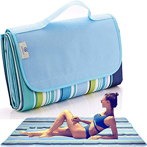 Fashionlive Beach Blanket Extra Large Picnic Blanket Sandproof Waterproof Outdoor Indoor Blanket Lightweight Handy Mat