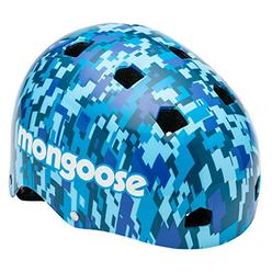 Mongoose BMX Bike Helmet, Multi Sport Kids Helmet, Camouflage/Blue