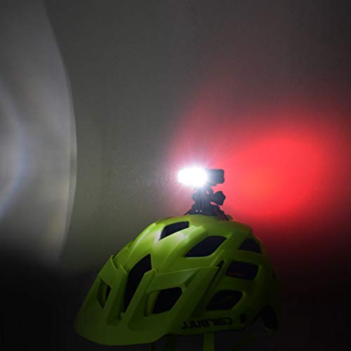 WASAGA Bike Helmet Light, 200 Lumen LED Bicycle Helmet Light 3 Modes USB Rechargeable Waterproof Bike Front Headlight and 5