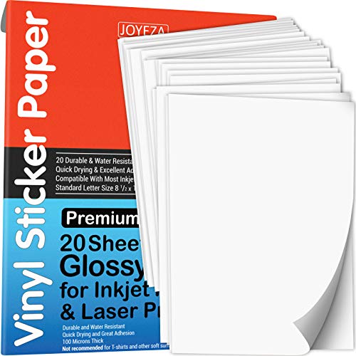 Printable Vinyl Sticker Paper for Inkjet Printer - Glossy White - 21  Waterpro