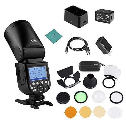 Godox V1C Camera Flash Speedlite Speedlight Round Head Compatible with Canon EOS Series 1500D 3000D 5D Mark LLL 5D Mark ll
