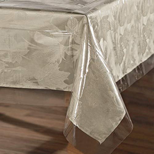 sancua Clear Plastic 100% Waterproof Tablecloth - 60 x 84 Inch - Vinyl PVC Rectangle Table Cloth Protector Oil Spill Proof