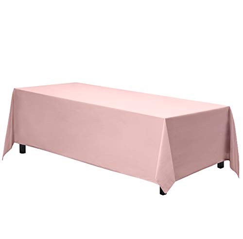 Gee Di Moda Rectangle Tablecloth - 70 x 120 Inch - Pink Rectangular Table Cloth in Washable Polyester - Great for Buffet