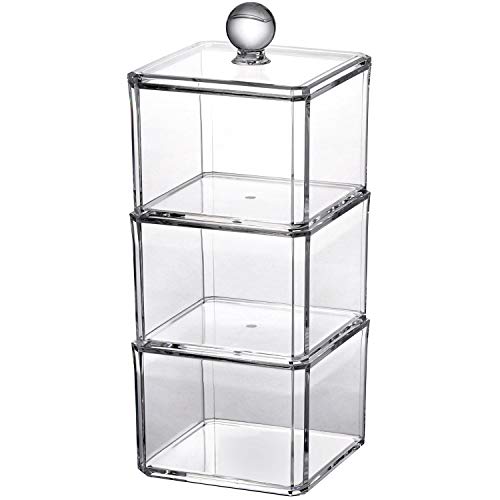 tecbeauty 3 Drawer Hair Accessory Containers Stackable Clear