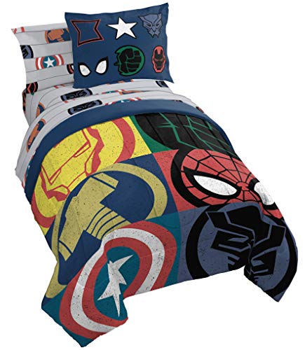 Set De Almohada Y Manta Marvel Superheroes - Saco De Dormir Infantil Para Fiestas Pijamas, Viajes O Camping