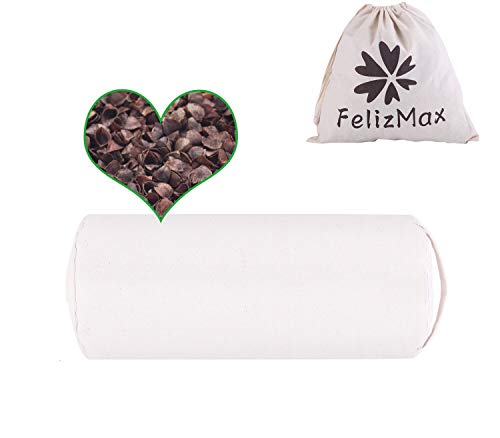 FelizMax Organic Buckwheat Pillow for Sleeping, 100% Natural Premium buckwheat hulls, Organic Cotton Cover for Cool Sleep, Neck