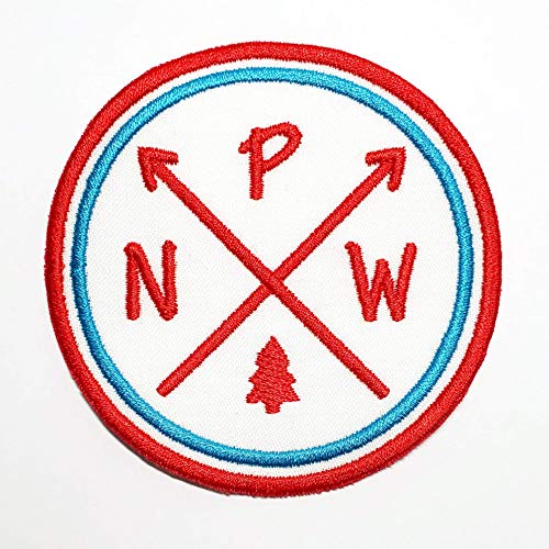 PNW Merch PNW Pacific Northwest Patch Iron-on or Sew-on Applique Embroidered Patch for Backpacks, Luggage, Washington, Oregon, Idaho