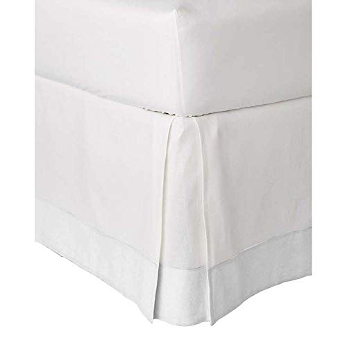 Linentown Two Tone 100% Egyptian Cotton (White - King) Bed Skirt 15" Drop Length Hotel Collection Long Staple Durable