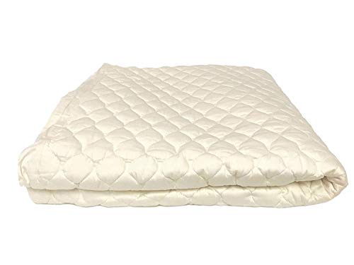 OrganicTextiles Organic Cotton Mattress Pad Protector, Cal King Size, GOTS Certified, 17â€ Deep Pocket Fitted Bed Skirt, 350