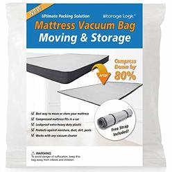 Storage Logic (Queen/Full/Full-XL) Foam Mattress Vacuum Bag for Moving/Storage-Compress Mattress by 80%, Vacuum Seal Mattress Bag,