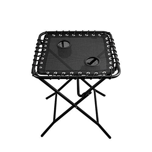 TechCare Massager Outdoor Side Table Patio Folding Heavy Duty Coffee Table with Cup Holders for Picnic Outdoors