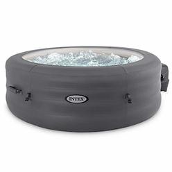 Intex 28481E Simple Spa 77in x 26in 4-Person Outdoor Portable Inflatable Round Heated Hot Tub Spa with 100 Bubble Jets,