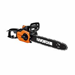 Worx WG305.1, 8 Amp 14-inch Corded Electric Chainsaw with Auto-Tension, Chain Brake