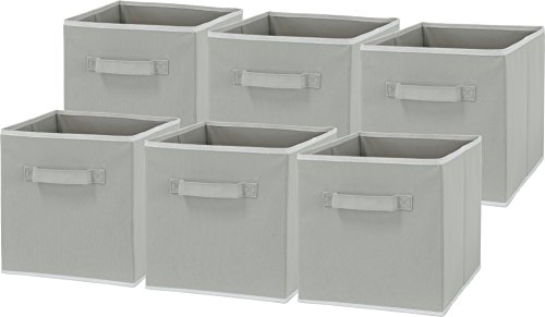 Simple Houseware 6 Pack - SimpleHouseware Foldable Cube Storage Bin, Grey