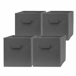 Pomatree 13x13x13 Inch Storage Cubes - 4 Pack - Large and Sturdy Storage Bins | Dual Handles, Foldable | Cube Organizer Bin |