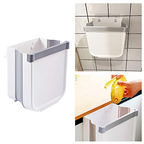 Collapsible Mini Trash Can For Kitchen Cabinet Door - Wall Mounted