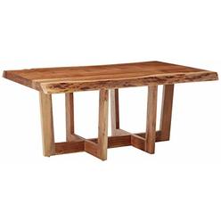 Alaterre Berkshire Live Edge Solid Wood 42" Coffee Table, Natural