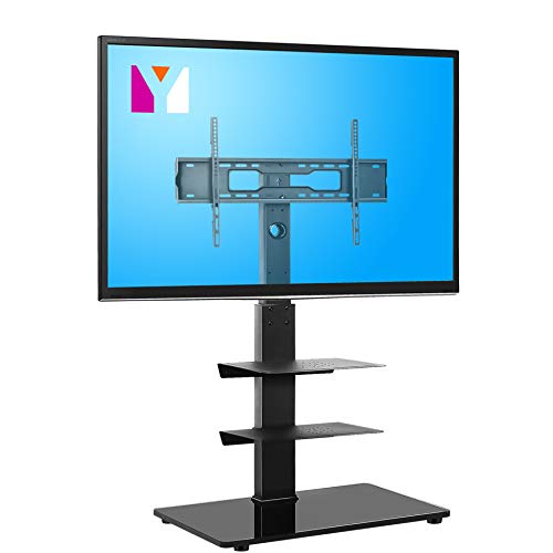 YOMT Floor TV Stand with Mount for Most 32-65 inch LCD,LED Flat or Curved Screens TVs,Universal Swivel Tall TV Stand Mount