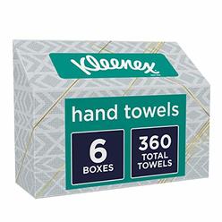 Kleenex Hand Towels, Single-Use Disposable Paper Towels, 6 Boxes, 60 Towels Per Box (360 Towels Total)