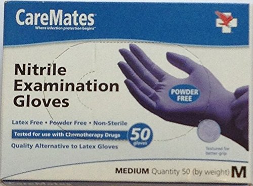 CareMates Nitrile Examination Gloves (50 gloves) Medium Size