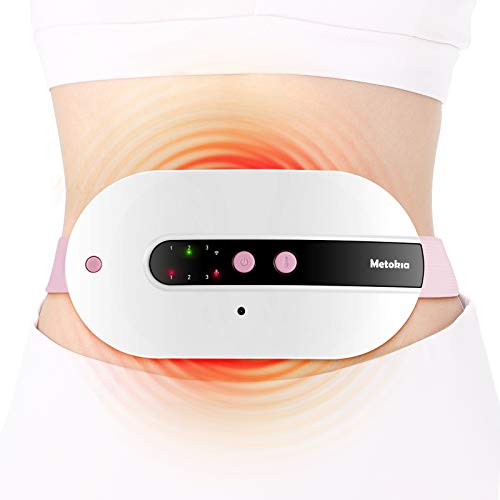 VOLIGO Menstrual Heating Pad, Heating Pad for Back Pain with 3 Heat Levels and 3 Vibration Massage Modes, Portable Electric Fast