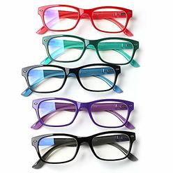 SIGVAN Reading Glasses 5 Packs Blue Light Blocking Eyeglasses Quality Spring Hinge Colorful Computer Readers for Women Men (5