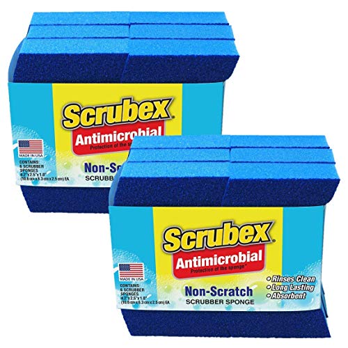 Scrubex Antimicrobial Non-Scratch Scrubber Sponge, 12 Count